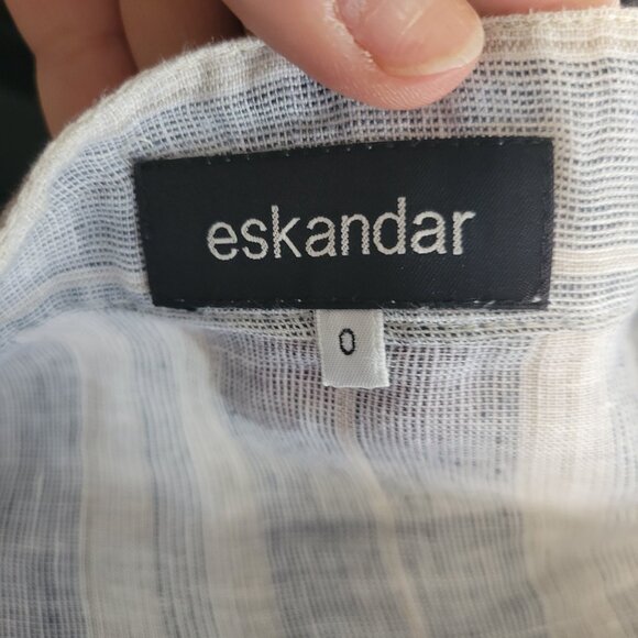 Eskandar European Designer Tunic Dress in 100% Linen Striped - Picture 13 of 16